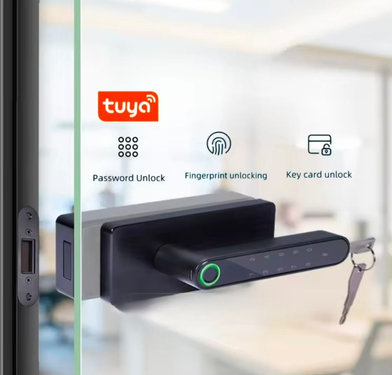 دستگیره هوشمند پارتیشنی مینیمال ( درب شیشه فریم لس)